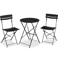 Best Choice Products 3-Piece Small Bistro Set, Folding Patio Furniture Set of 2 Chairs and Table - Pink