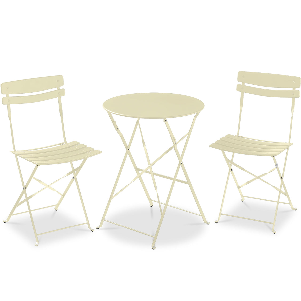 Best Choice Products 3-Piece Small Bistro Set, Folding Patio Furniture Set of 2 Chairs and Table - Pink