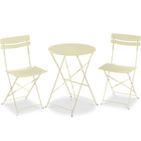 Best Choice Products 3-Piece Small Bistro Set, Folding Patio Furniture Set of 2 Chairs and Table - Pink
