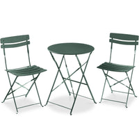 Best Choice Products 3-Piece Small Bistro Set, Folding Patio Furniture Set of 2 Chairs and Table - Pink