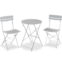 Best Choice Products 3-Piece Small Bistro Set, Folding Patio Furniture Set of 2 Chairs and Table - Pink