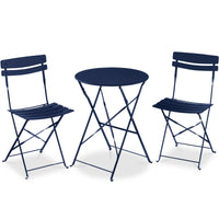 Best Choice Products 3-Piece Small Bistro Set, Folding Patio Furniture Set of 2 Chairs and Table - Pink