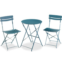 Best Choice Products 3-Piece Small Bistro Set, Folding Patio Furniture Set of 2 Chairs and Table - Pink