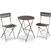 Best Choice Products 3-Piece Small Bistro Set, Folding Patio Furniture Set of 2 Chairs and Table - Pink