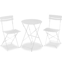 Best Choice Products 3-Piece Small Bistro Set, Folding Patio Furniture Set of 2 Chairs and Table - Pink
