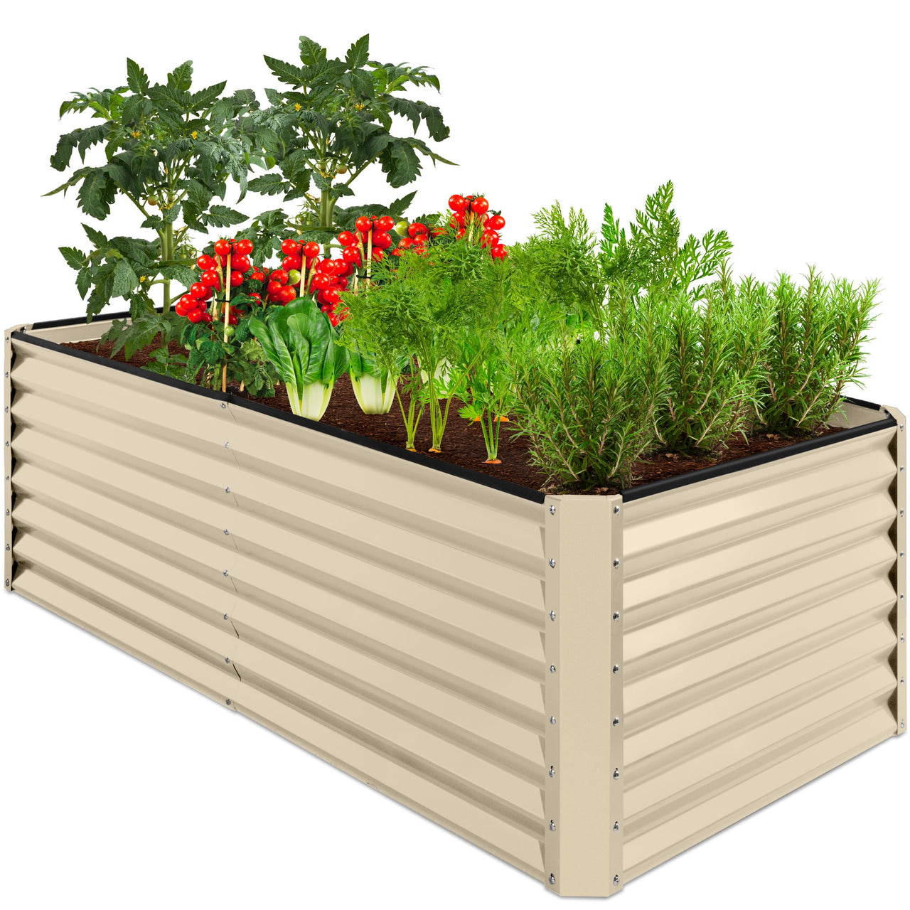 Best Choice Products 6x3x2ft Outdoor Metal Raised Garden Bed for Vegetables Flowers Herbs - Gray