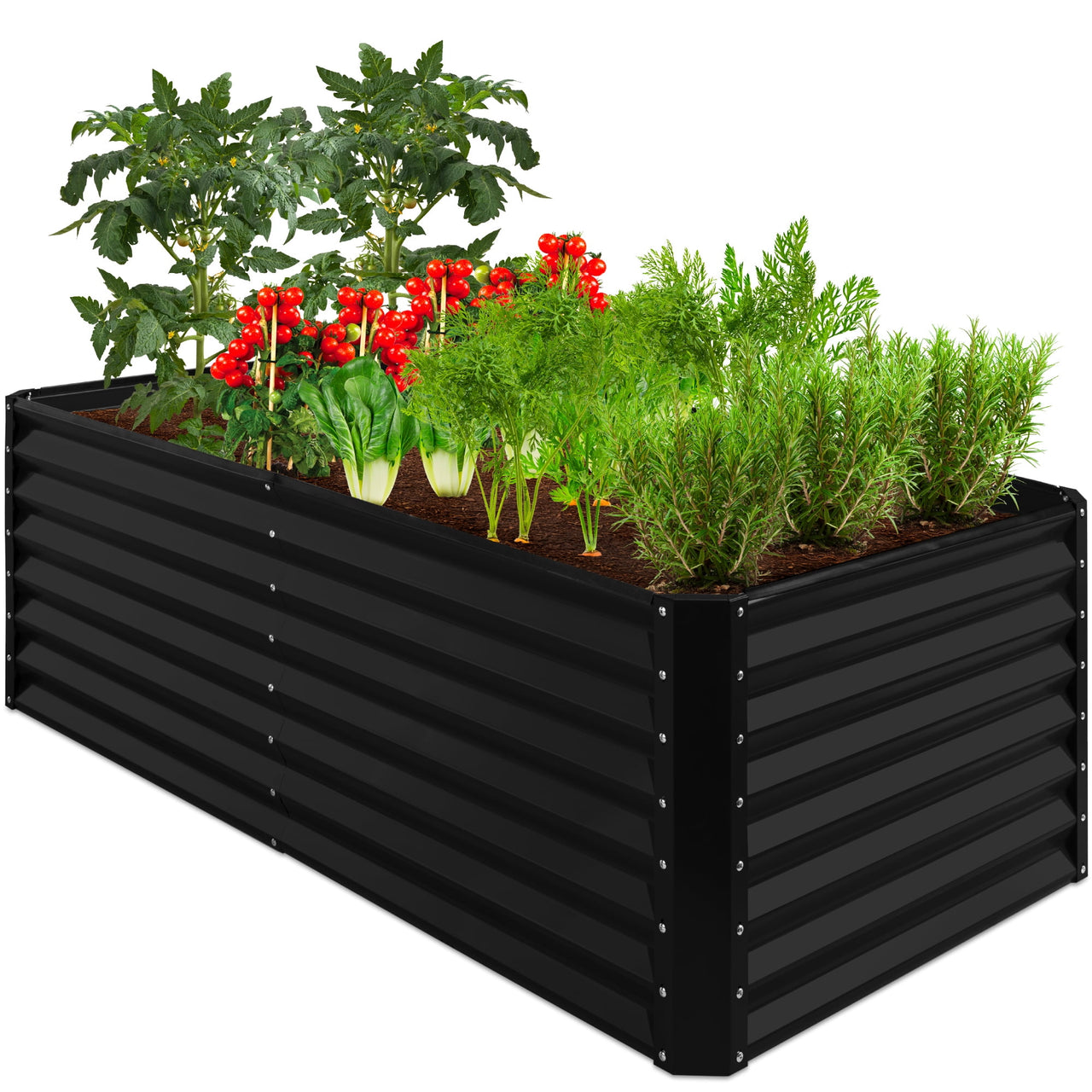 Best Choice Products 6x3x2ft Outdoor Metal Raised Garden Bed for Vegetables Flowers Herbs - Gray