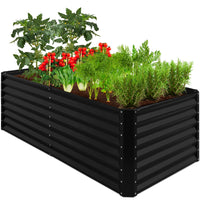 Best Choice Products 6x3x2ft Outdoor Metal Raised Garden Bed for Vegetables Flowers Herbs - Gray