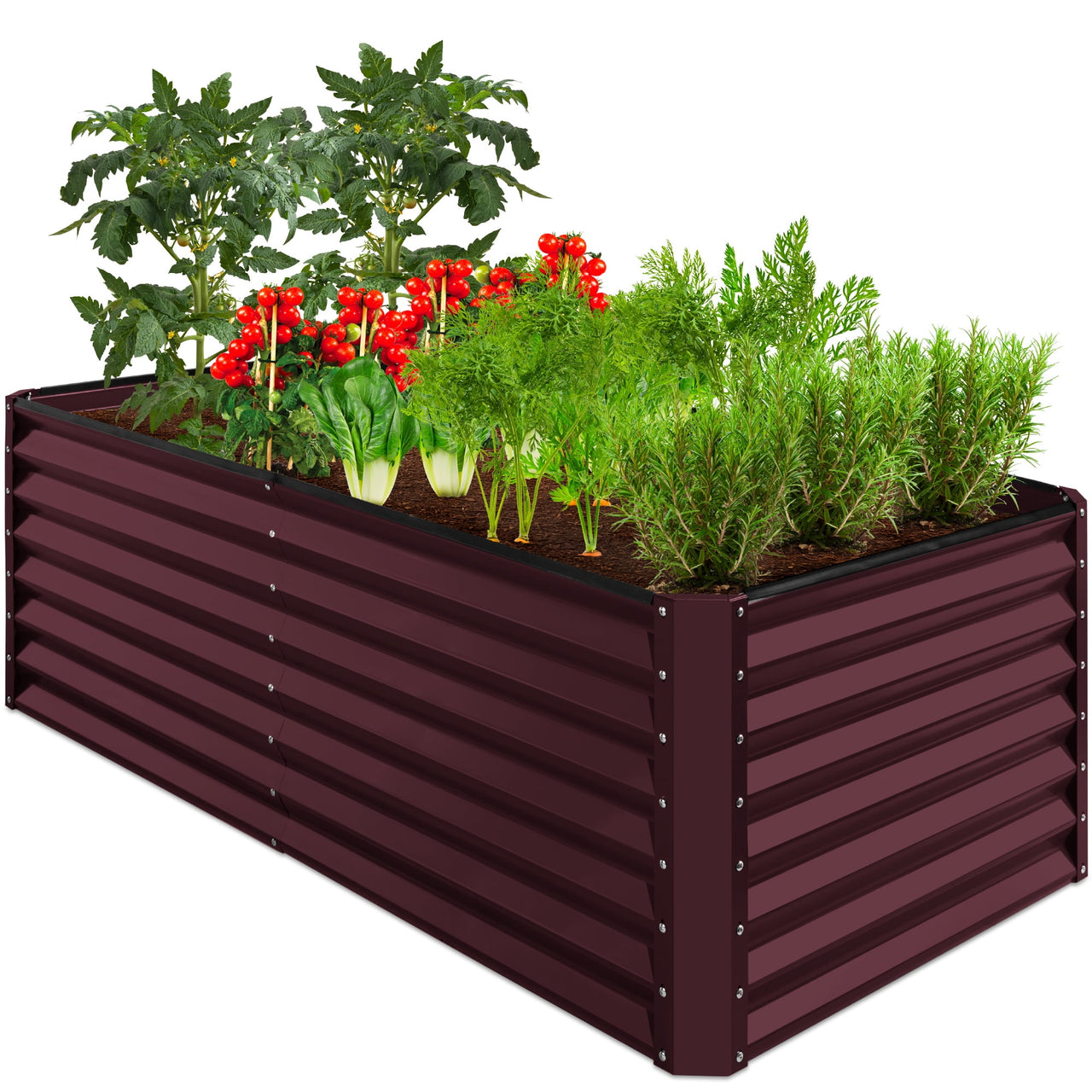 Best Choice Products 6x3x2ft Outdoor Metal Raised Garden Bed for Vegetables Flowers Herbs - Gray