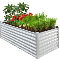 Best Choice Products 6x3x2ft Outdoor Metal Raised Garden Bed for Vegetables Flowers Herbs - Gray
