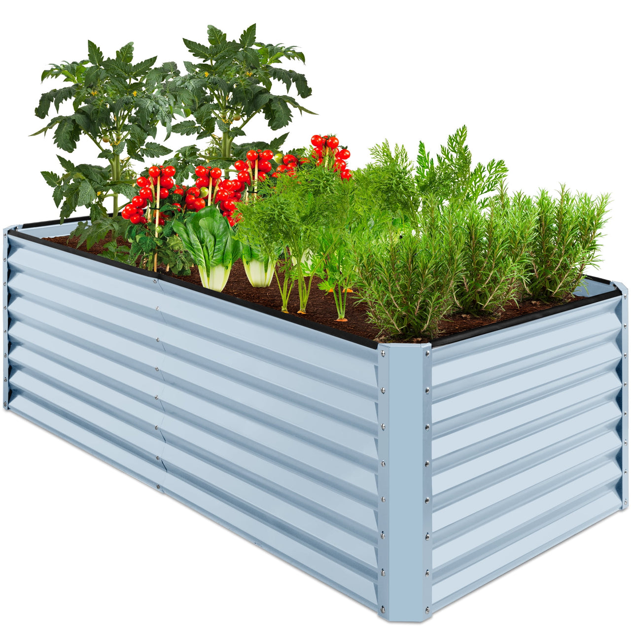 Best Choice Products 6x3x2ft Outdoor Metal Raised Garden Bed for Vegetables Flowers Herbs - Gray