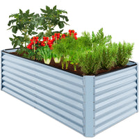 Best Choice Products 6x3x2ft Outdoor Metal Raised Garden Bed for Vegetables Flowers Herbs - Gray