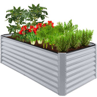 Best Choice Products 6x3x2ft Outdoor Metal Raised Garden Bed for Vegetables Flowers Herbs - Gray