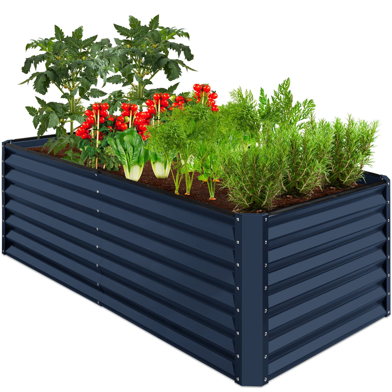 Best Choice Products 6x3x2ft Outdoor Metal Raised Garden Bed for Vegetables Flowers Herbs - Gray