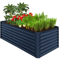 Best Choice Products 6x3x2ft Outdoor Metal Raised Garden Bed for Vegetables Flowers Herbs - Gray