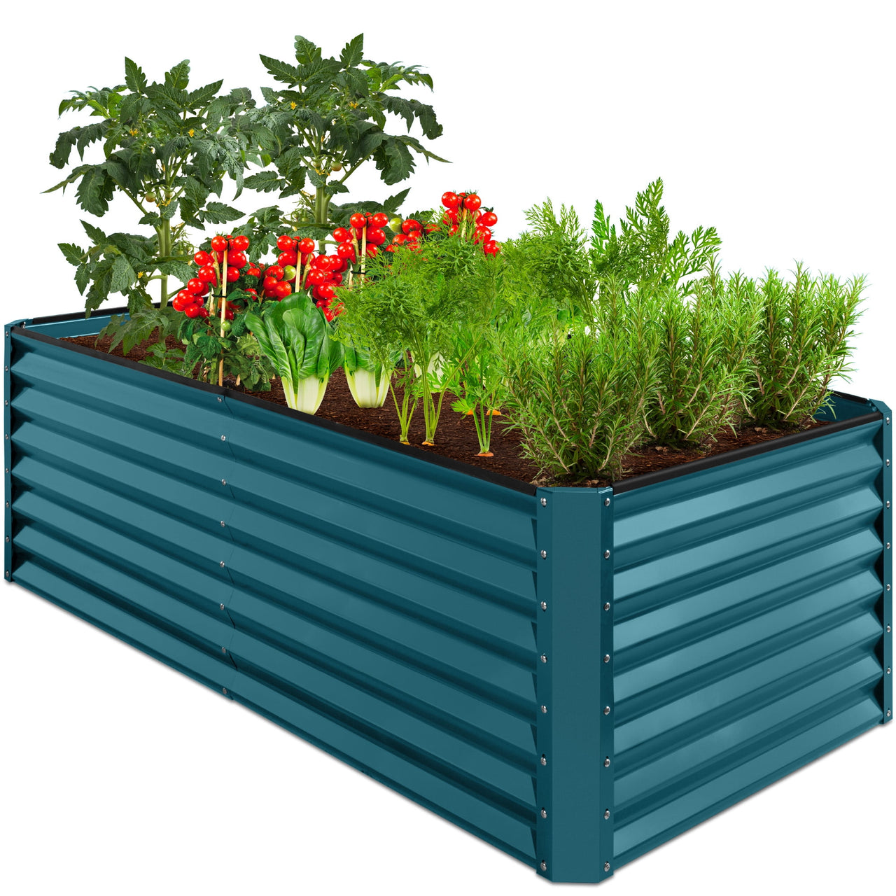 Best Choice Products 6x3x2ft Outdoor Metal Raised Garden Bed for Vegetables Flowers Herbs - Gray