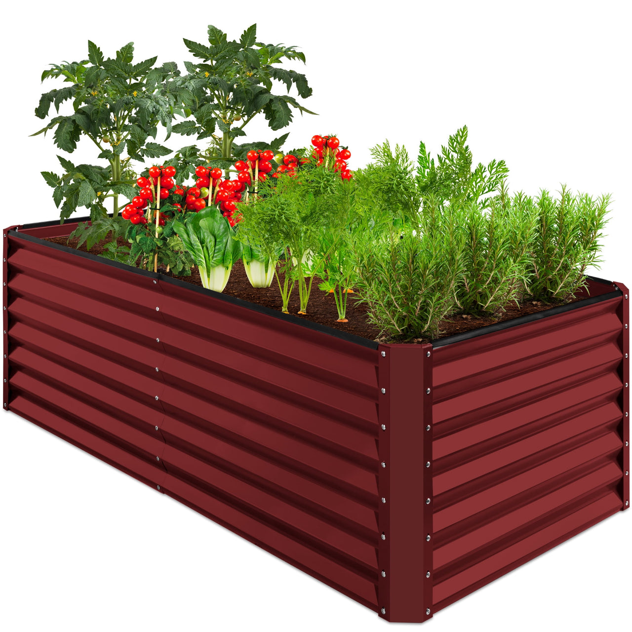 Best Choice Products 6x3x2ft Outdoor Metal Raised Garden Bed for Vegetables Flowers Herbs - Gray