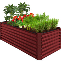 Best Choice Products 6x3x2ft Outdoor Metal Raised Garden Bed for Vegetables Flowers Herbs - Gray