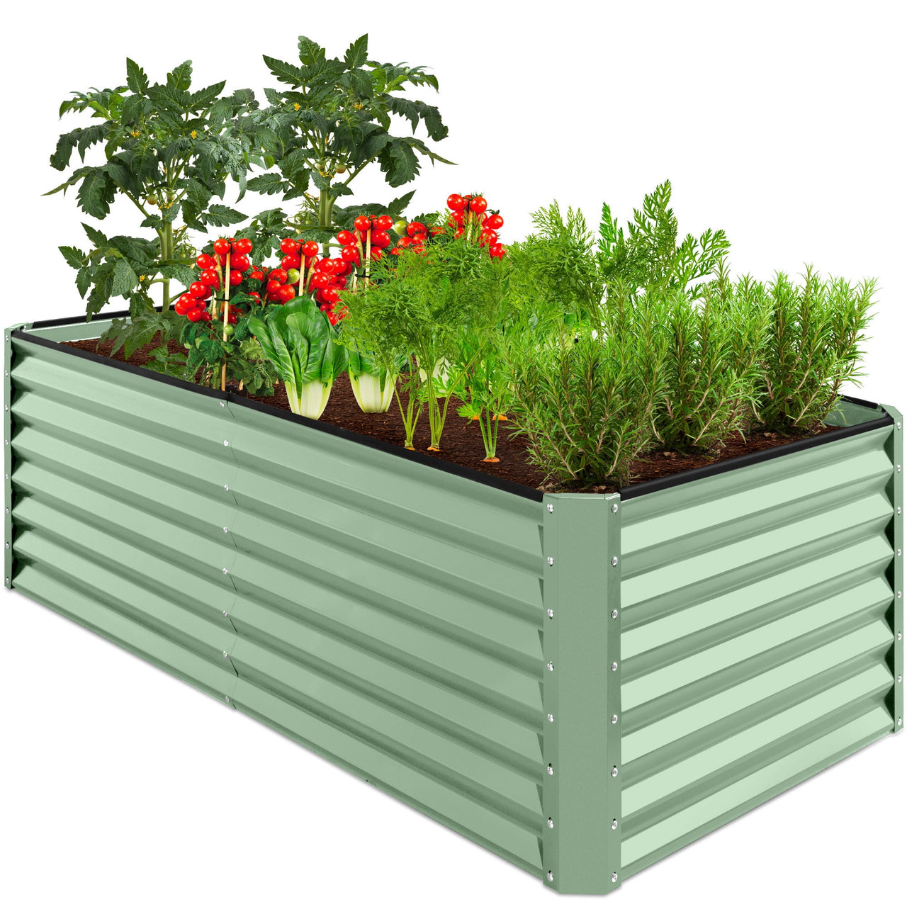 Best Choice Products 6x3x2ft Outdoor Metal Raised Garden Bed for Vegetables Flowers Herbs - Gray