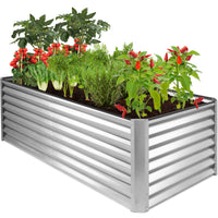 Best Choice Products 6x3x2ft Outdoor Metal Raised Garden Bed for Vegetables Flowers Herbs - Gray
