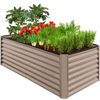 Best Choice Products 6x3x2ft Outdoor Metal Raised Garden Bed for Vegetables Flowers Herbs - Gray