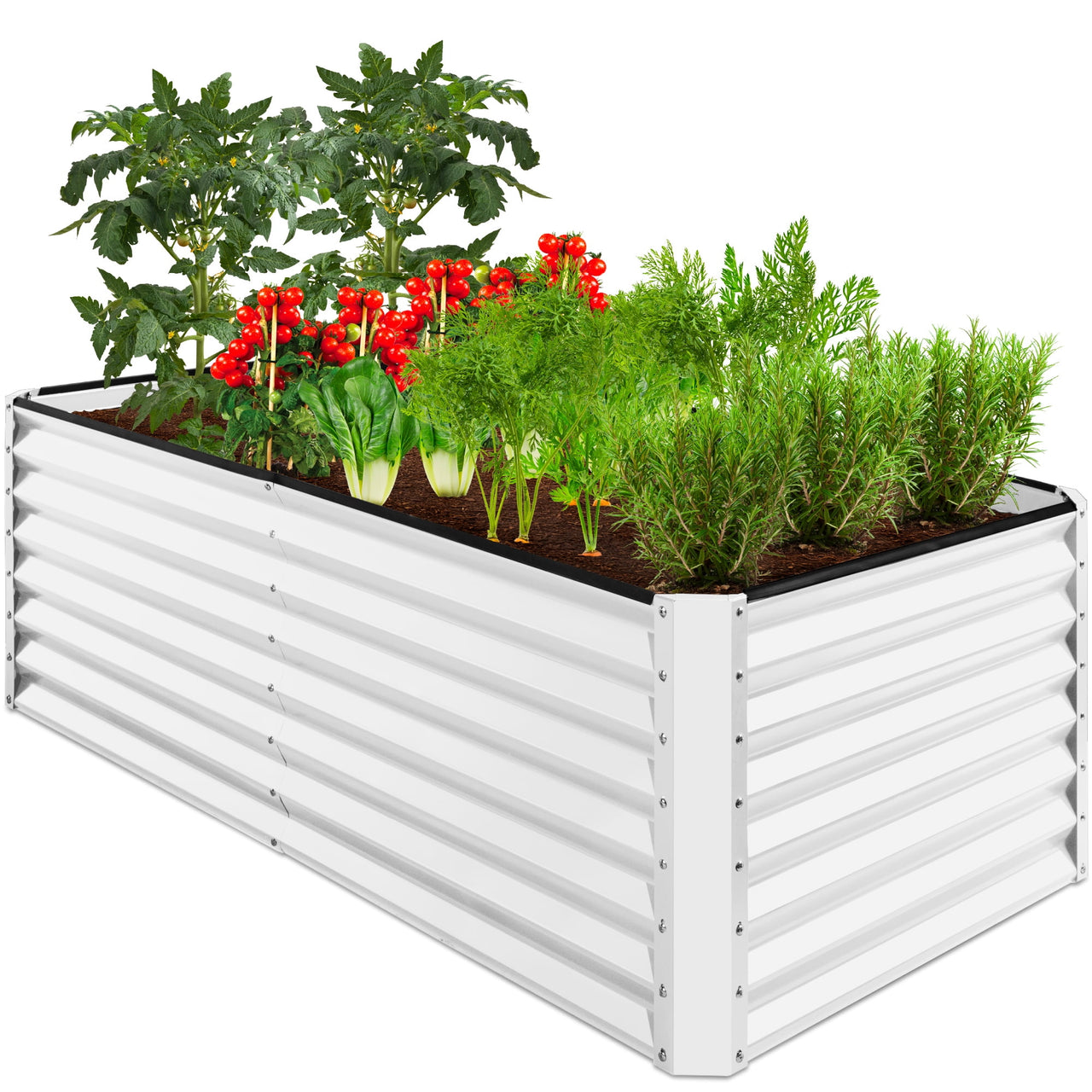 Best Choice Products 6x3x2ft Outdoor Metal Raised Garden Bed for Vegetables Flowers Herbs - Gray