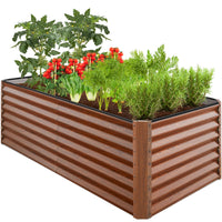 Best Choice Products 6x3x2ft Outdoor Metal Raised Garden Bed for Vegetables Flowers Herbs - Gray