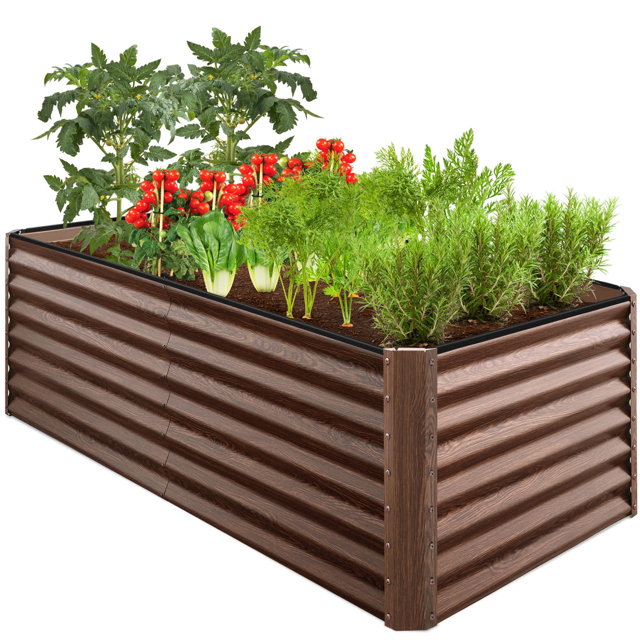 Best Choice Products 6x3x2ft Outdoor Metal Raised Garden Bed for Vegetables Flowers Herbs - Gray