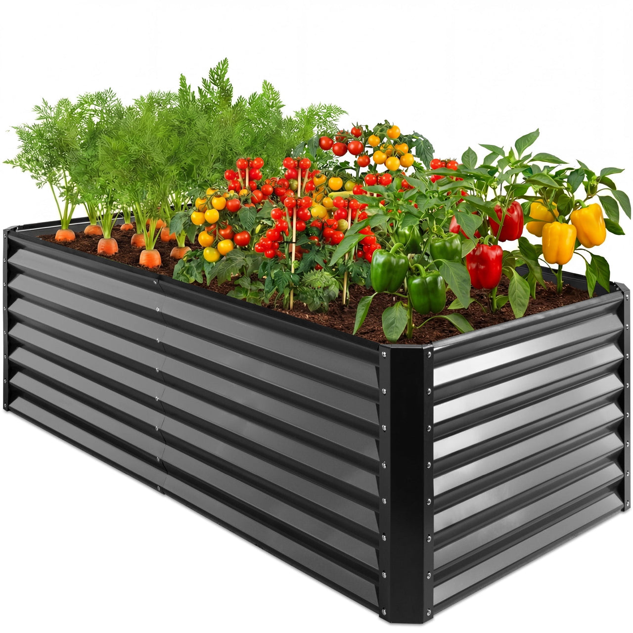 Best Choice Products 6x3x2ft Outdoor Metal Raised Garden Bed for Vegetables Flowers Herbs - Gray
