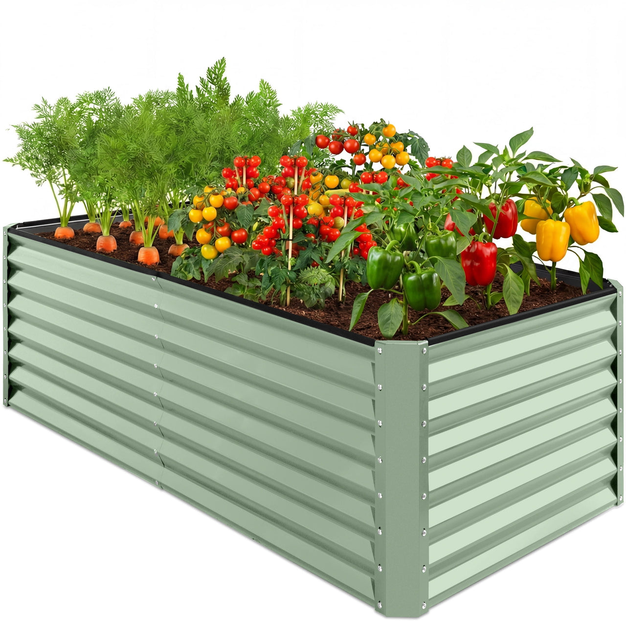 Best Choice Products 6x3x2ft Outdoor Metal Raised Garden Bed for Vegetables Flowers Herbs - Gray