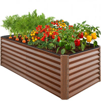 Best Choice Products 6x3x2ft Outdoor Metal Raised Garden Bed for Vegetables Flowers Herbs - Gray