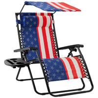 Best Choice Products Folding Zero Gravity Recliner Patio Lounge Chair w/ Canopy Shade, Headrest, Tray - Beige