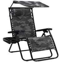 Best Choice Products Folding Zero Gravity Recliner Patio Lounge Chair w/ Canopy Shade, Headrest, Tray - Beige