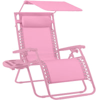 Best Choice Products Folding Zero Gravity Recliner Patio Lounge Chair w/ Canopy Shade, Headrest, Tray - Beige