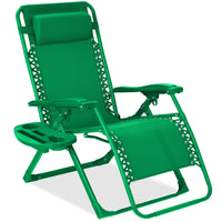 Best Choice Products Monochromatic Zero Gravity Chair, Folding Patio Recliner w/Side Tray, Headrest - Lavender