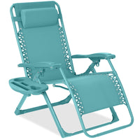 Best Choice Products Monochromatic Zero Gravity Chair, Folding Patio Recliner w/Side Tray, Headrest - Lavender