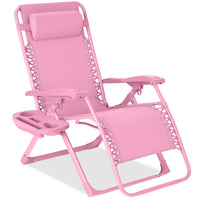Best Choice Products Monochromatic Zero Gravity Chair, Folding Patio Recliner w/Side Tray, Headrest - Lavender