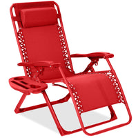 Best Choice Products Monochromatic Zero Gravity Chair, Folding Patio Recliner w/Side Tray, Headrest - Lavender