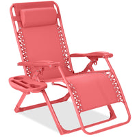 Best Choice Products Monochromatic Zero Gravity Chair, Folding Patio Recliner w/Side Tray, Headrest - Lavender