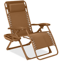 Best Choice Products Monochromatic Zero Gravity Chair, Folding Patio Recliner w/Side Tray, Headrest - Lavender