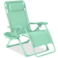 Best Choice Products Monochromatic Zero Gravity Chair, Folding Patio Recliner w/Side Tray, Headrest - Lavender