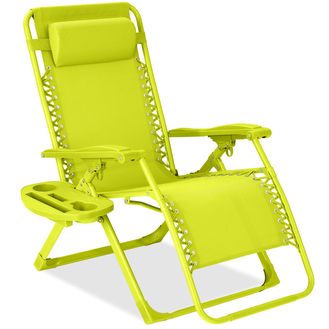 Best Choice Products Monochromatic Zero Gravity Chair, Folding Patio Recliner w/Side Tray, Headrest - Lavender