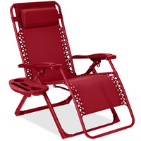 Best Choice Products Monochromatic Zero Gravity Chair, Folding Patio Recliner w/Side Tray, Headrest - Lavender