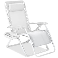 Best Choice Products Monochromatic Zero Gravity Chair, Folding Patio Recliner w/Side Tray, Headrest - Lavender
