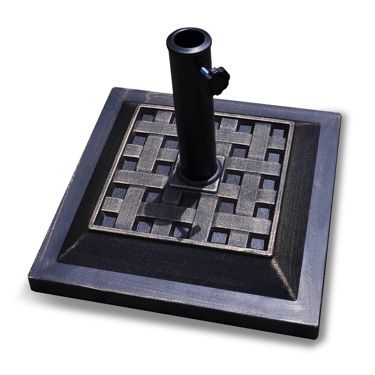 Costway 17.5'' Umbrella Base Stand Market Patio Standing Outdoor Living Heavy Duty (Square)