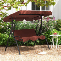 Costway 3 Seats Patio Backyard Canopy Steel Frame Swing Glider Hammock Cushioned