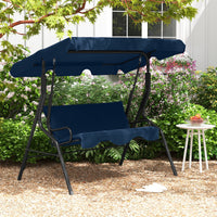 Costway 3 Seats Patio Backyard Canopy Steel Frame Swing Glider Hammock Cushioned