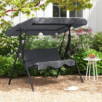 Costway 3 Seats Patio Backyard Canopy Steel Frame Swing Glider Hammock Cushioned