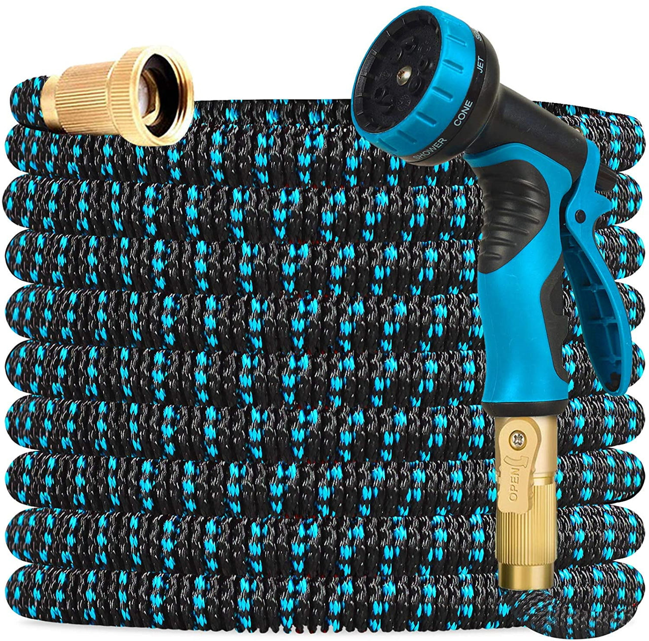 Cyclone Sound 150ft Water Hose - Upgraded Leakproof Lightweight No-Kink Garden Hose, Flexible Expanding Water Hose with Triple Layered Latex Core, Bag and Holder