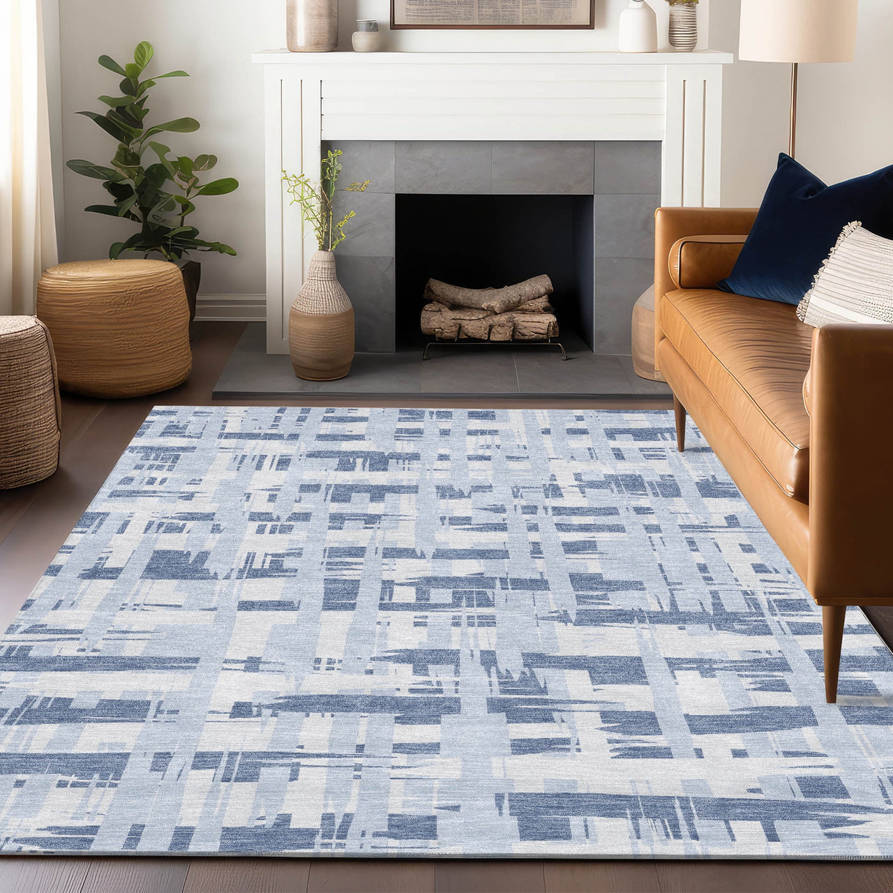 Addison Rugs Chantille Indoor/Outdoor Transitional Stripes Black Machine Washable Rectangle Rug, 10' x 14'